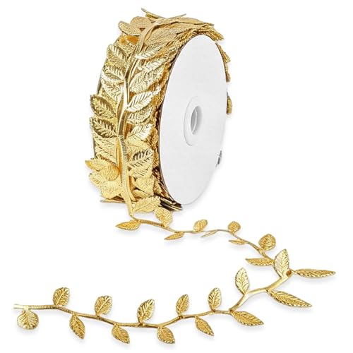 Decoration Mariage, Deco Mariage, Ruban Feuilles Dorées 20 m Bolduc, Décoratif Flexible pour Deco Table Plan de Table Mariage Décoration Florale Mariage...