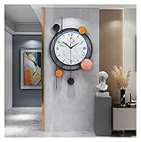 HengTracy Mute Wanduhr Home Office Decor Wanduhren, Moderne kreative Kunstdekor Wanduhr mit Pendelbatterie betriebene Wanduhren for Wohnküche und Wohnzimmerdekoration (Size : 30x52cm)
