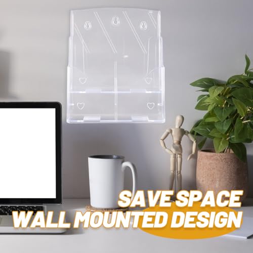 Porte-documents rangement pour documents en acrylique mural transparent multi-niveaux bureau - 5