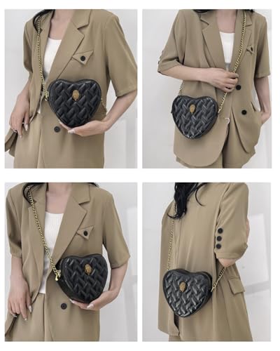 Heart Shaped Purse for Women Girls Gothic Crossbody Shoulder Bag PU Leather Satchel Handbags3