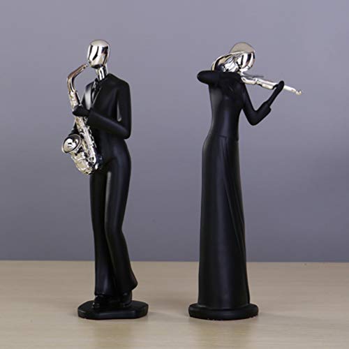 Healifty Household Decor Musical Character Ornament Resin Modern Sculpture Musical Figurine Collectible Abstract Statue Desktop Ornament (Violin) House Ornaments - Image 3