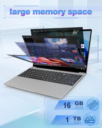 Image of MYW Laptops,15.6 inch IPS 1080P Screen,6500Y Processor 3.4Ghz 8GB RAM 256GB SSD, Laptops with Fingerprint Recognition Backlit Keyboard,WiFi5, USB C(Data), Webcam, HDMI