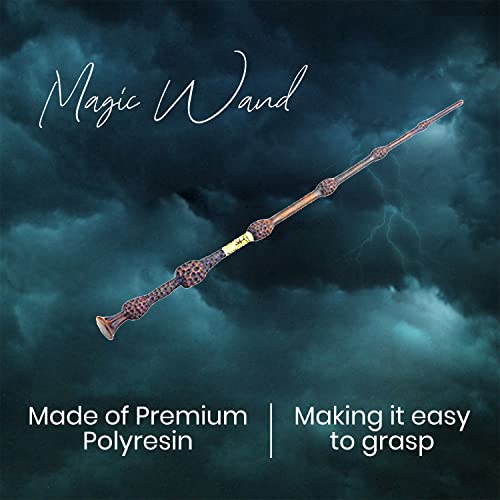 Image of Harry Potter Wizard Wand | Lightweight Polyresin & Metal Magic Wand Attractive Magic Wizard Wands For Harry Potter Fans (Style 1), Brown, Kids