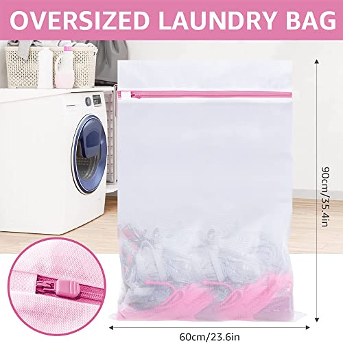Miniatura 3 de Dantolo Red De Lavado Para Lavadora Grande 60x90 Cm, 2 Bolsas Para La Colada Con Cremallera, Red De Lavado Para Cortinas, Abrigos, Suéteres, Ropa De Cama, Almohadas, Alfombras