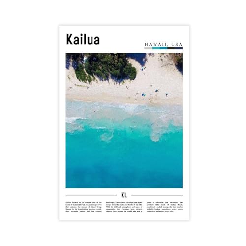 Toile Kailua Hawaii aux couleurs turquoise haute définition 60x90