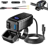 Herbst Presa USB per moto con interruttore on/off e ricarica rapida di tipo C, caricabatterie USB per moto, impermeabile, adattatore per caricabatterie per moto e camper