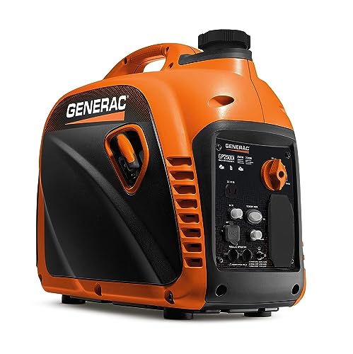 Generac 8250 GP2500i 2,500-Watt Gas-Powered Portable Generator, CARB Compliant for Reliable Power On-The-Go
