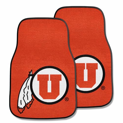FANMATS Utah Utes 2-Piece Carpet Car Mat Set