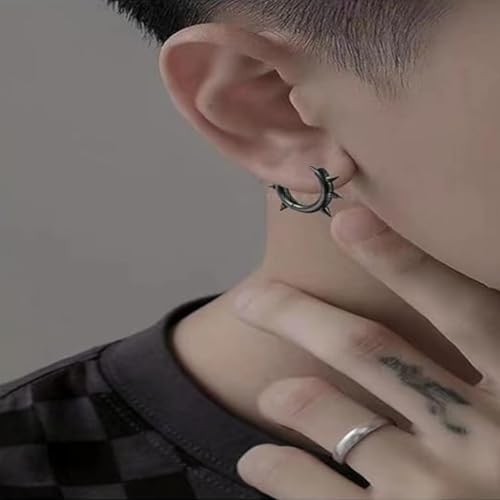 Image of Young & Forever Gift Stainless Steel Hoop Stud Earrings for Men and Boys