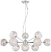 Wired Nickel Sputnik Chandelier Modern Blown Seedy Glass 32" Fixture for Dining Room - Possini Euro Design