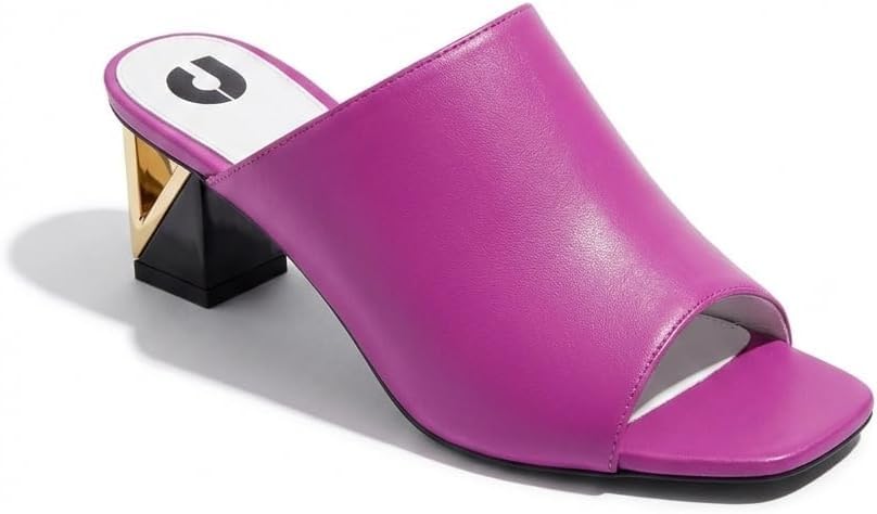 Mules talon sculptural Charles Jourdan, sublimez vos pieds en cuir violet
