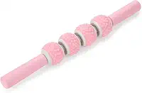 Bastão de Massagem Corporal com 4 Esferas, Liberação Miofascial, Relaxamento Muscular, Alívio de Dores (rosa)