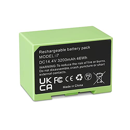 SLODA i7 i3 i4   Batería de repuesto para iRobot Roomba e y i Serie i7 i7+ i3 i3+ i4 i4+ 4624864 ABL D1 Aspiradora [3200 mAh]
