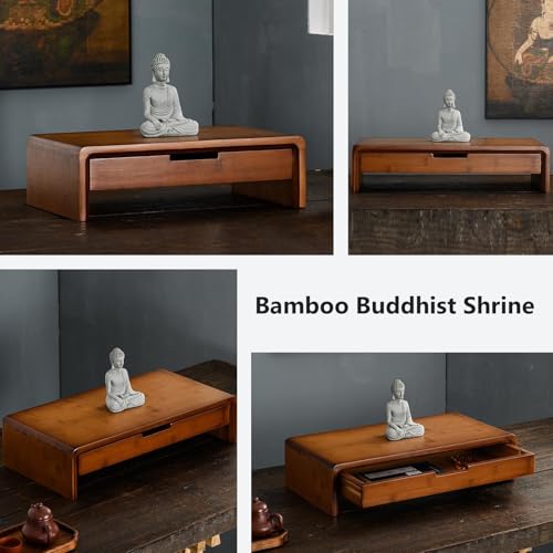 Puja table for home avec support encens et rangement Bouddha - 4