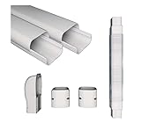 Airshield PVC Air Conditioner Line Set Cover Kit Basic 8 feet coverage (No Elbows) | Mini Split Air Conditioner Heat Pump Accessories | Decorative White Professional Grade AC Line Set