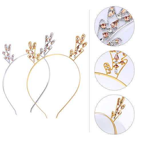 Beaupretty 2 unidades de metal de rena chifres de natal bandas de cabelo da moda acessórios