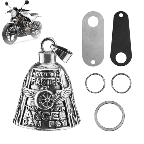 Puasok Campana de Moto Guardian Bell para Motocicleta,Campanella Campana Moto Amuleto,Llavero Moto Campana Guardiana con Anillo Colgante, para Bicicletas, Coches, Motocicletas, Vehículos Eléctricos