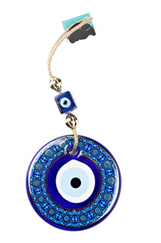 nevfactory Nev Nazar Boncuk Evil Eye Décoration murale – Porte-bonheur mystique fait à la main avec œil turc en verre