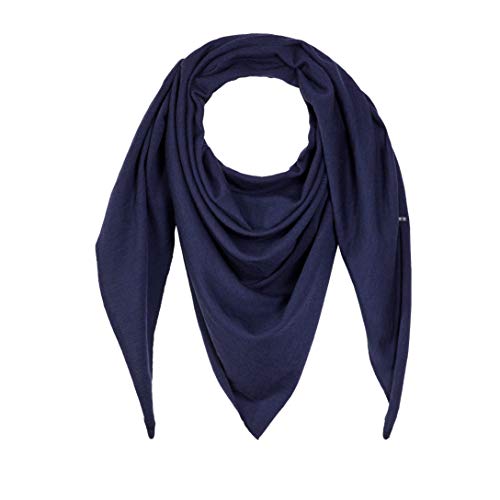 Enter the Complex® Schal Damen, Dreieckstuch, Halstuch, 100% Merino Wolle, 240 x 100 cm, Navy Blau
