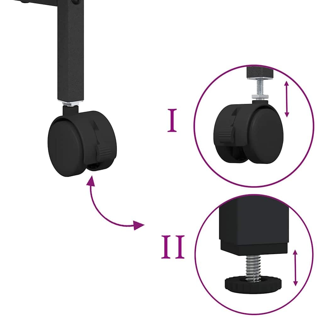 vidaXL Soporte para Impresora Roble Negro 50 x 40 x 38 cm, Amplio Almacenamiento, Base Rectangular para Impresora, Resistente Mueble Urbano de 2 Niveles para organizar tu Espacio