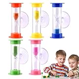 clessidra | 5 pezzi orologio in vetro con ventosa – clessidra 2 minuti/3 minuti per adulti bambini in classe, cucina, uffici giochi imtrub