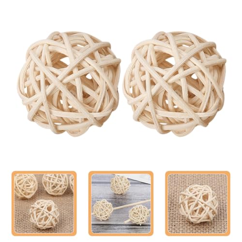 BESPORTBLE 25 StüCk Aromatherapie Rattankugeln 1.18 Zoll NatüRliche RattanbäLle FüR VasenfüLlung Tischdeko Und Wohnraumgestaltung Aromatherapie-ZubehöR