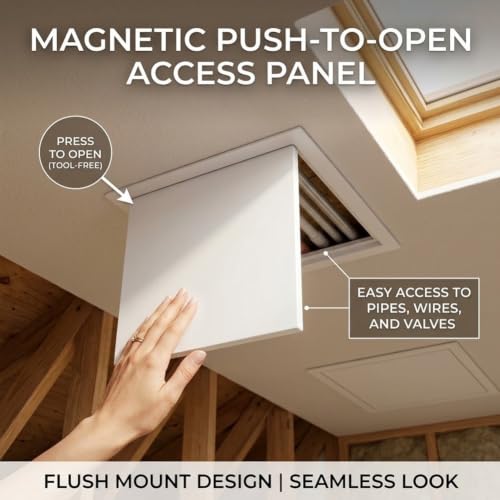 Panel de acceso de aluminio negro 20x30cm con trampilla pladur empotrada para inspección de techos 8