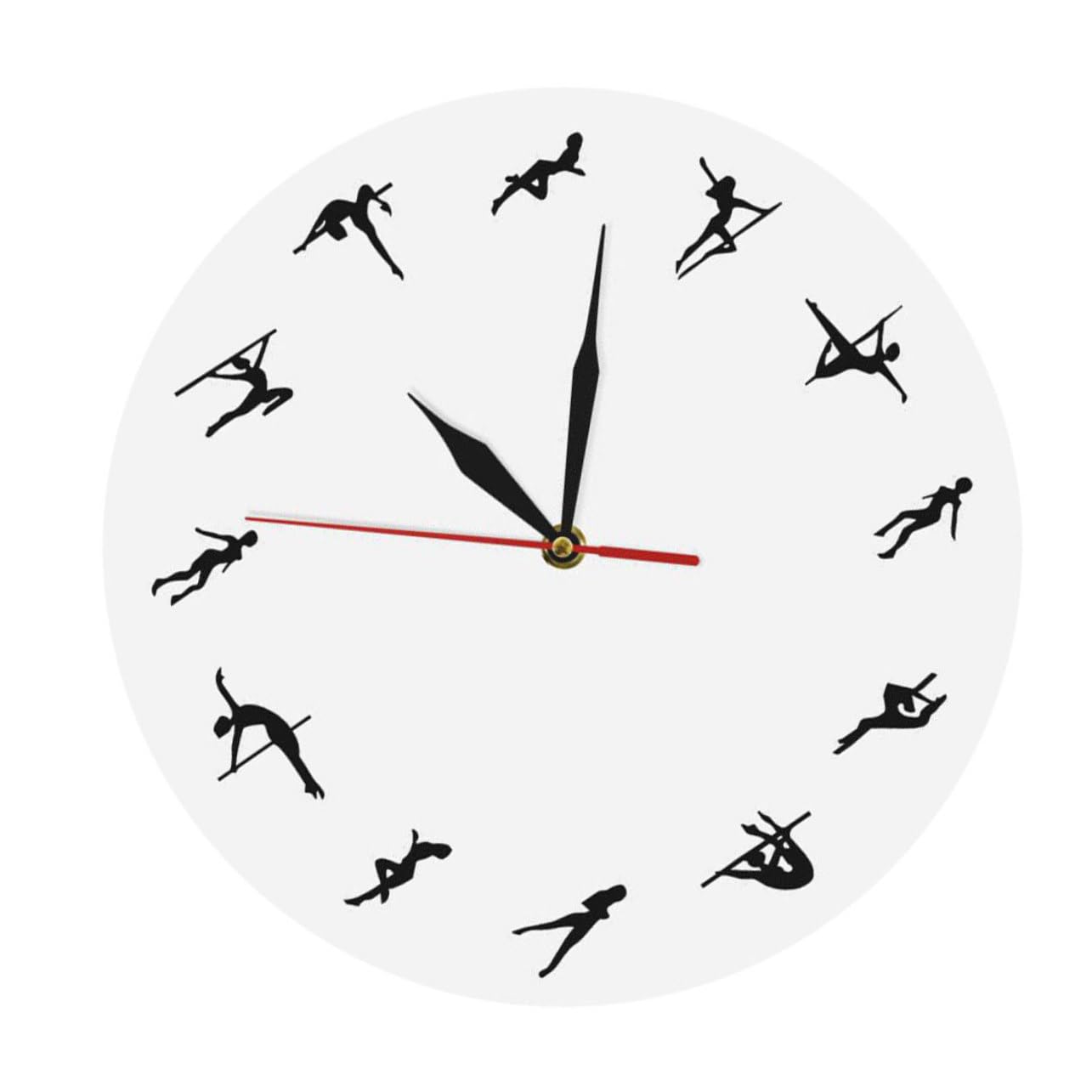 Horloge pole dance blanche pour un salon design et un bureau calme