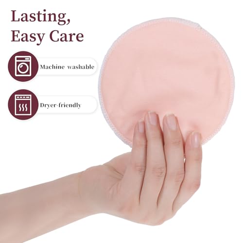 6pcs Reusable Breast Pads,Washable Nursing Pads with Wash Bag,4.7inch Ultra Nipple Pad for Leaking,Breastfeeding Pad for Essentials,Invisible Cup-Shaped - Image 5