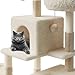 75.6 Inches Large Cat Tree with Litter Box Enclosure, 2-in-1 Multi-Level Cat Tower with Condos, Sisal Scratching Post, Basket and Soft Plush Perch, Wooden Kitty Furniture