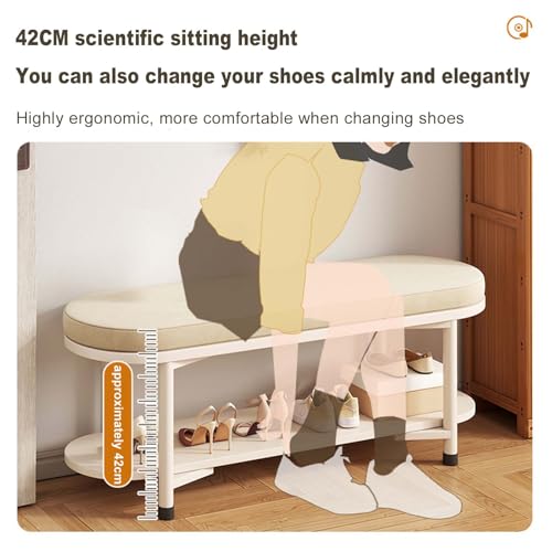Étagère à chaussures de style moderne rembourrée et meuble compact 100cm - 5