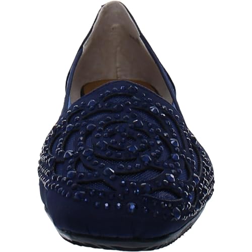 J.Reneé J. Renee Womens Pariella Slip On Square Toe Ballet Flats Navy 8.5 Wide (C,D,W)3