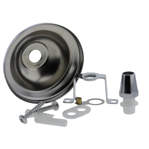 2 Pack Art Deco 67mm Diameter Small Metal Ceiling Rose and Colour Matched Metal Grip in Chrome Finish