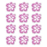 HIBISCUS FLOWERS - Clear Vinyl Stickers - Sheet of 12 - Sticker Decal - #C010