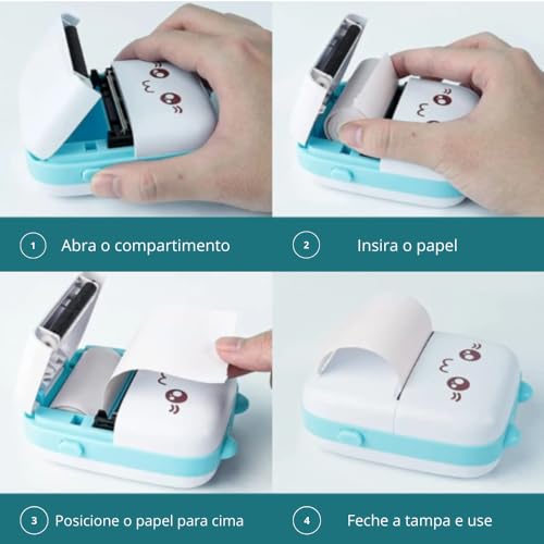Mini Impressora Térmica Portátil Sem Fio - Impressão Bluetooth de Fotos, Etiquetas, Notas, Lembretes