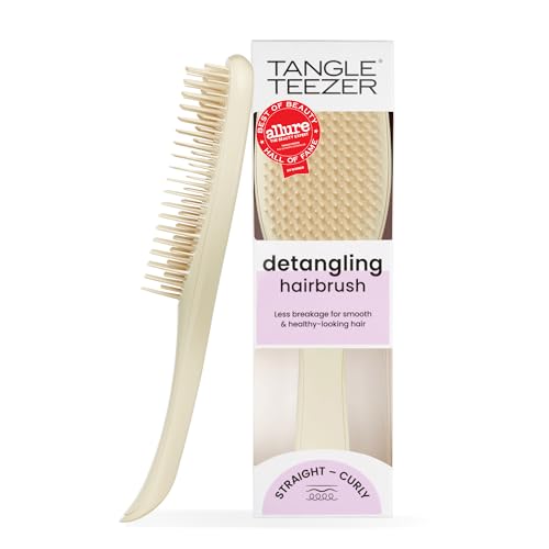Image of Tangle Teezer Ultimate Detangler Brush, Straight to Wavy, Cappuccino | Patented two-tier, regular-flex teeth reduce breakage & split ends on wet or dry hair; Shower-friendly hairbrush for all ages