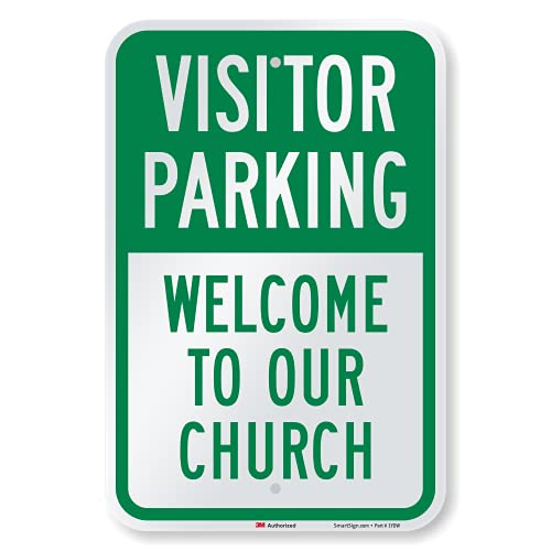 SmartSign "Visitor Parking - Welcome To Our Church" Sign |