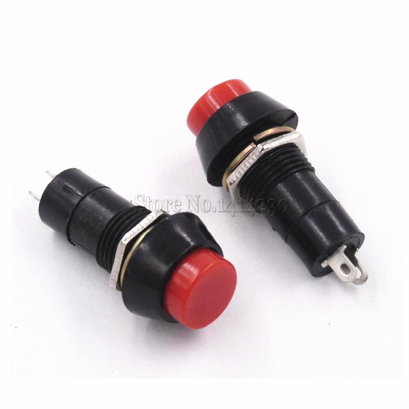 Interrupteur PBS-11B bouton poussoir rouge 250V 1A, lot 100 pièces pour commande de réinitialisation