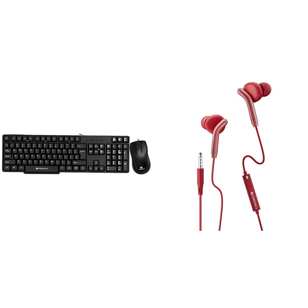 Zebronics Wired Keyboard and Mouse Combo with 104 Keys and a USB Mouse with 1200 DPI -JUDWAA 750 (B0BPRF749T) Amazon Price History, Amazon Price Tracker