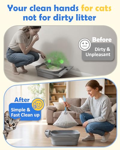 Image of 120 Count Automatic Cat Litter Box Liners Bags Compatible with NeakasaM1 Petpivot Autoscooper 11 /12 and Similar Open-Top Self-Cleaning Cat Litter Box, Drawstring Handle Heavy Duty Leak-proof, 27*13in