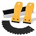 FOSHIO 2PCS Yellow Plastic Razor Paint Scrapers Removers with Contoured Grip + 100 PCS 1.5 inch Black Refillable Double Edge Plastic Razor Blades for Cleaning Auto Window Tint Vinyl Decals Stickers