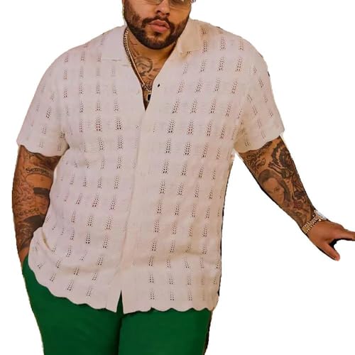 Men Casual Spring Summer Solid Cardigan Short Knitting Oversized Tops Clothes