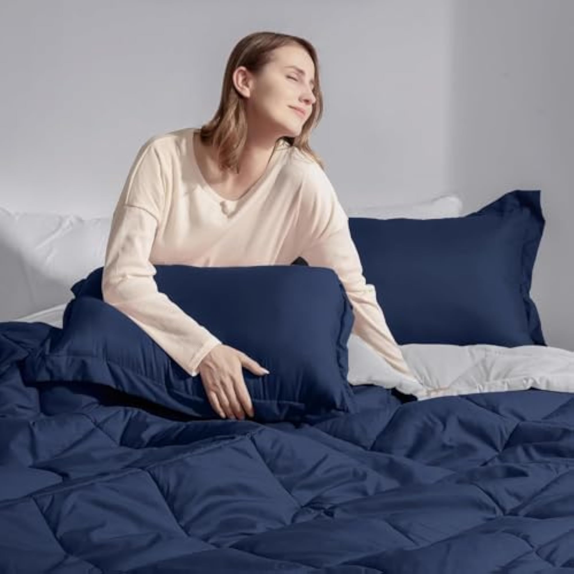 3PC Reversible Comforter Set, Lightweight and Warm for King Size