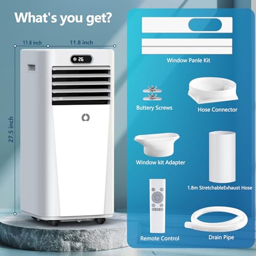 Portable Air Conditioners,10,000 BTU 3-in-1 Portable AC unit for Rooms up to 450 Sq. Ft, Featuring 24H Timer, Smart Sleep Mode, Window Kits Included, Perfect for Bedrooms, Kitchens, and Apartments - Image 5