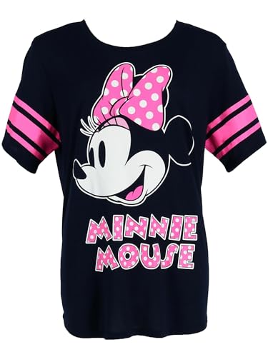 Disney Minnie Mouse Plus Size Short Sleeve Jersey Shirt, 1X, Blue2