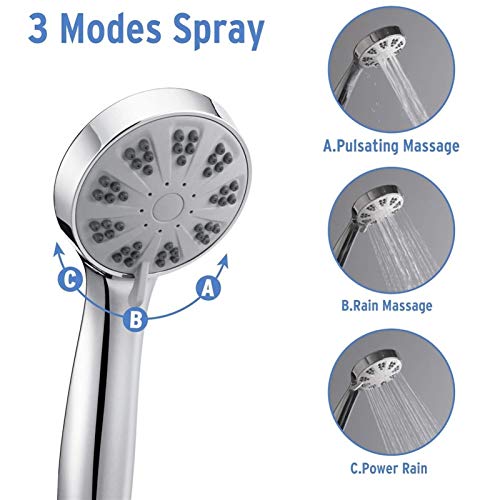 Cabezal de ducha ajustable con manguera 1.5 m cromado miniatura 3