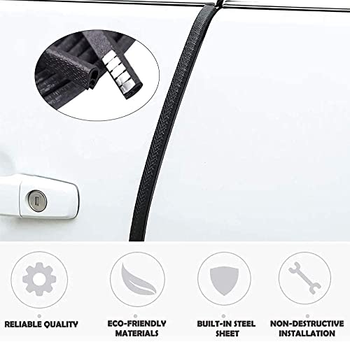 Image of diksharthBlack Anti-Scratch Anti-Collision Heavy Duty Edge Guard Door Protection U Shape Edge Trim Rubber Seal Protector Rubber Clips Fit for All Cars - 5 Meters