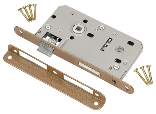 KOTARBAU® Cerradura de Puerta de Embutir 72x50mm con WC con Palanca para Puerta Derecha Izquierda Marco de Madera Metal