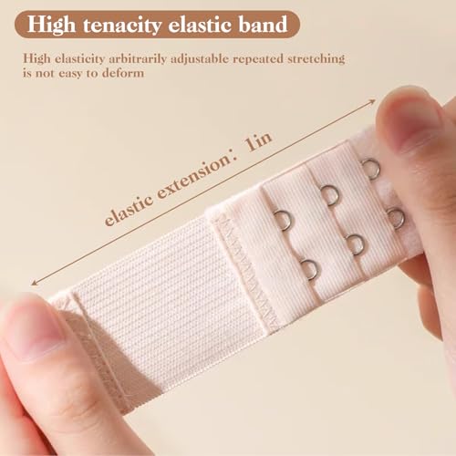 Bra Extender 2 Hook 3 Row - 8 Pcs Women's Comfortable Elastic Bra Strap Extenders, Soft & Adjustable Underwire Band Extender for Plus Size, Maternity & Everyday Wear3