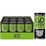 Go&Fun Green Energy Drink Zero Sugar – 12 Lattine da 250 ml – Con Guaranà, Ginseng, Tè Verde e Maté – Senza Taurina, Glutine e Conservanti